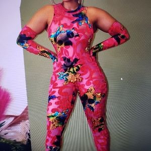 One Piece Multi Color Cat Suit